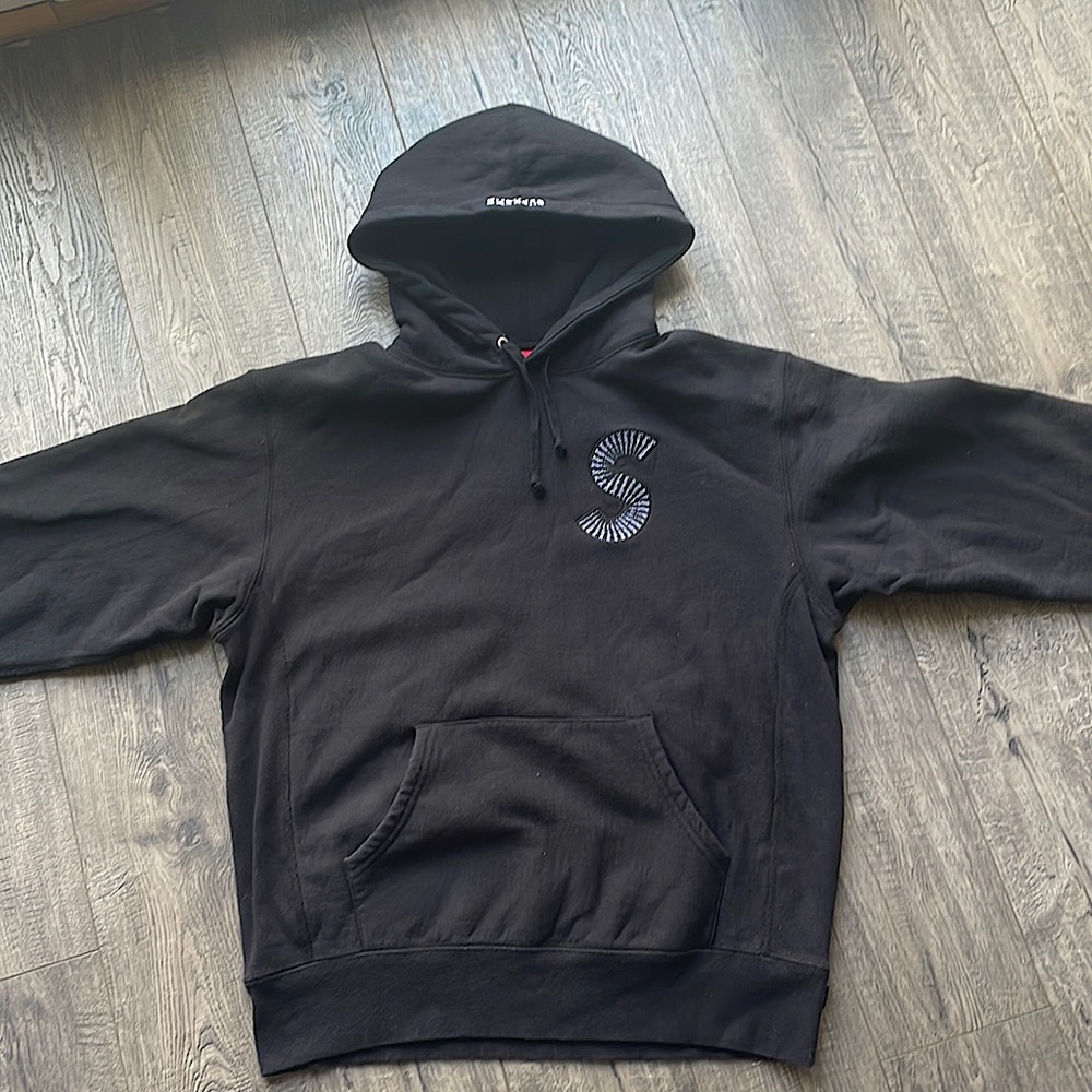 Supreme black s logo hoodie (fw20)